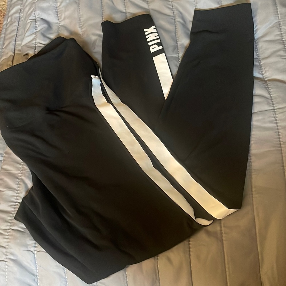 Black stripped leggings PINK